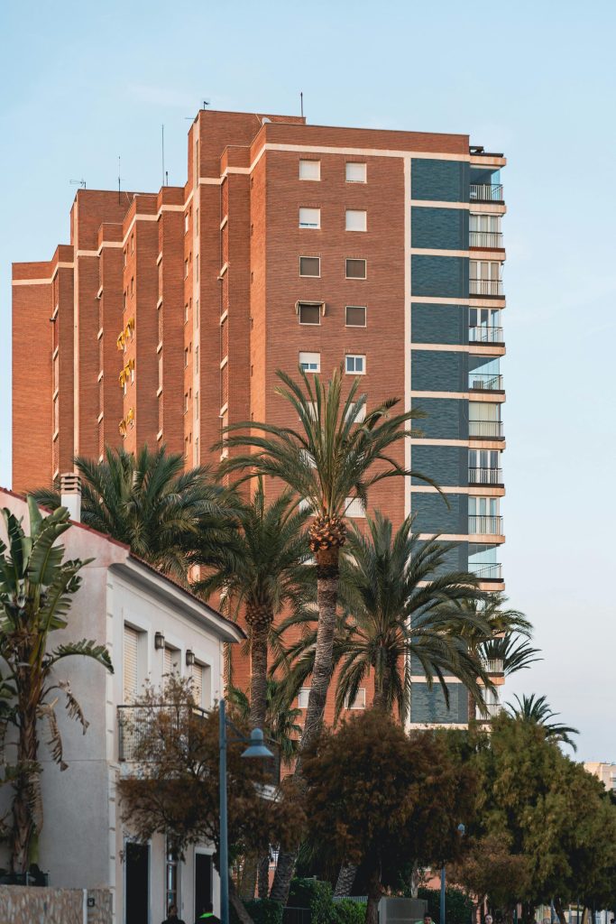 Residential Building behind Palm Trees